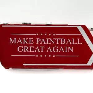 Red sign with "Make Paintball Great Again"