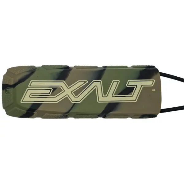 Here's an alt tag for the image: Exalt camo paintball mask strap cover.