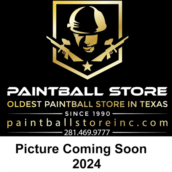 Gold logo for paintball store in Texas.