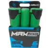 Six green MaxLock paintball pods.