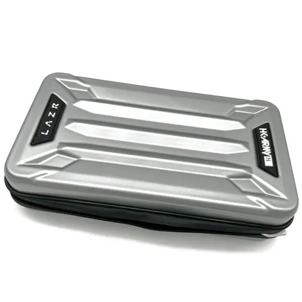 Silver Lazr HK Army case with zipper.