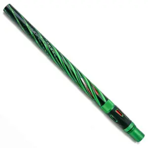 Green and black paintball barrel.