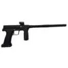 Black paintball marker, side view.