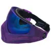 Purple Virtue paintball mask with blue lens.