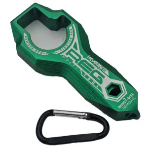 Green HK Army Reg multi-tool with carabiner.