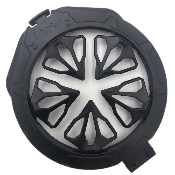 Here's an alt tag for the image: Black paintball mask lens.