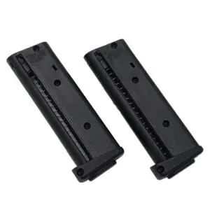 Two black gun magazines; 7 rounds.