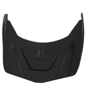 Black helmet visor with logo.