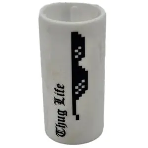 White Thug Life silicone grip with sunglasses.