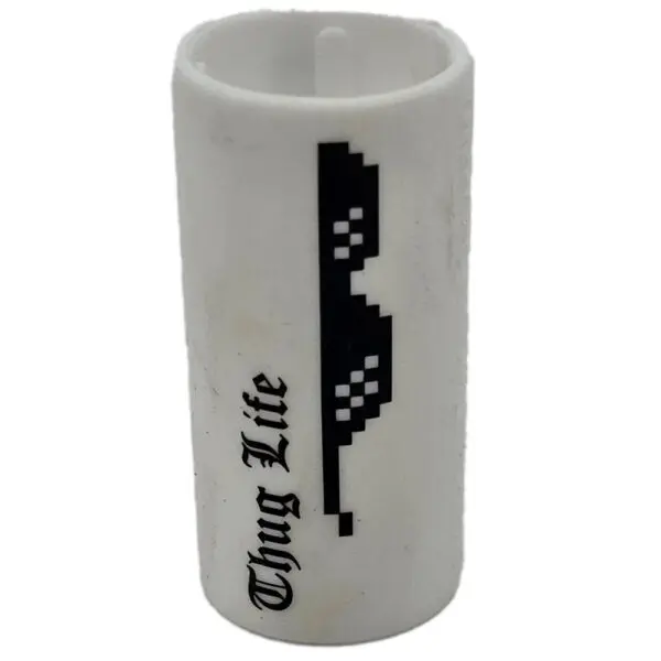 White Thug Life silicone grip with sunglasses.