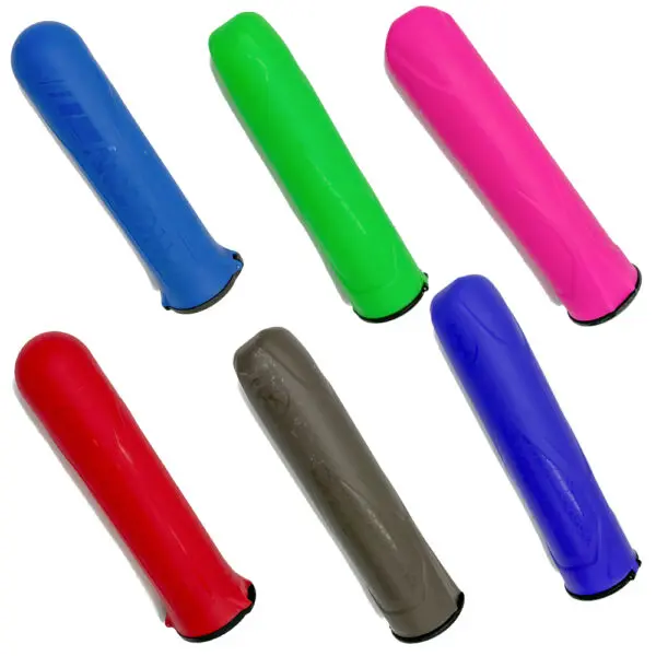 Six colorful grip covers for scooters.