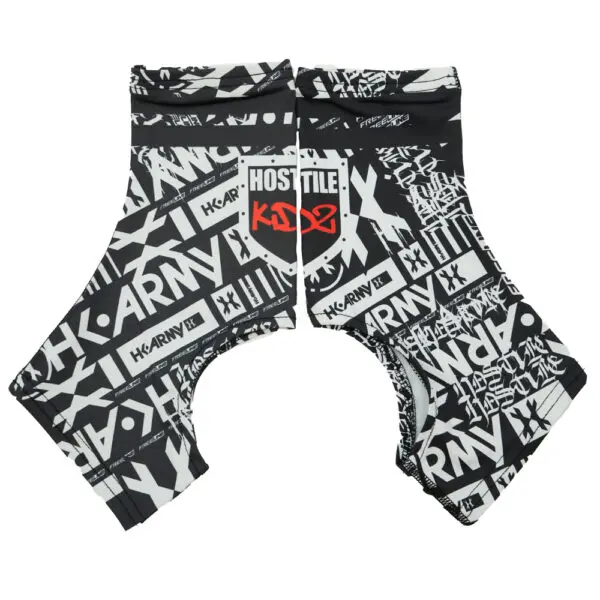 Black and white graphic pattern shorts.