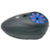 Black electric head massager with blue nodes.
