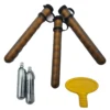 Hunting gear with cartridges and accessories.