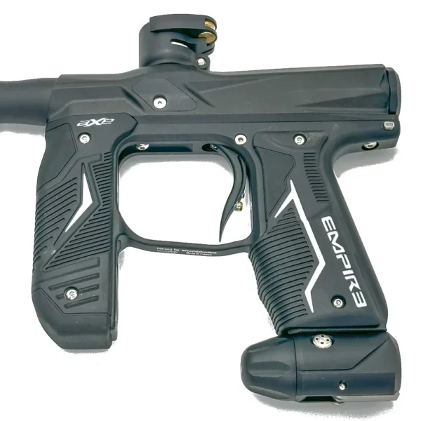Black and white Empire paintball gun.